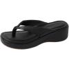 image:imageMakeMeChic Womens Summer PU Leather Toe Post Platform Sandals Flip Flops ShoesBlack