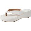 image:imageMakeMeChic Womens Summer PU Leather Toe Post Platform Sandals Flip Flops ShoesWhite