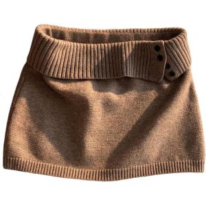 image:imageMAKEMECHIC Womens Mini Knit Skirt Bodycon Low Waisted Ribbed Sweater SkirtsCoffee Brown