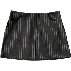 image:imageMakeMeChic Womens Mini Skirt with Shorts Underneath Work Office Bodycon Tweed SkirtsStriped Grey
