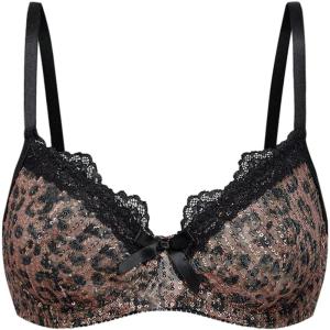 image:imageMakeMeChic Womens Sequin Cheetah Bras Bow Knot Underwire Floral Lace Y2K Bra UnderwearMulticolor
