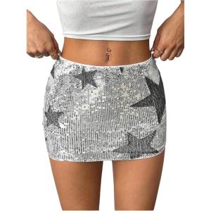 image:imageMakeMeChic Womens Sequin Sparkly Shorts Mini Micro Glitter Y2k Party Low Rise SkortSilver