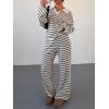 image:imageMakeMeChic Striped Lounge Set 2 Piece Sweater Sets for Women Going Out Travel OutfitBlack and White