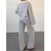 image:imageMakeMeChic Striped Lounge Set 2 Piece Sweater Sets for Women Going Out Travel OutfitBlue and White