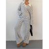 image:imageMakeMeChic Striped Lounge Set 2 Piece Sweater Sets for Women Going Out Travel OutfitBlue and White