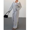 image:imageMakeMeChic Striped Lounge Set 2 Piece Sweater Sets for Women Going Out Travel OutfitBlue and White