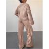 image:imageMakeMeChic Striped Lounge Set 2 Piece Sweater Sets for Women Going Out Travel OutfitPink