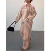 image:imageMakeMeChic Striped Lounge Set 2 Piece Sweater Sets for Women Going Out Travel OutfitPink