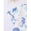 image:imageMakeMeChic Womens 2 Piece Pajama Set Starfish Button Down Shirt and Shorts Pjs Lounge SetsBlue