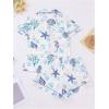 image:imageMakeMeChic Womens 2 Piece Pajama Set Starfish Button Down Shirt and Shorts Pjs Lounge SetsBlue