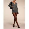 image:imageMakeMeChic Womens 2 Piece Spring Outfits Long Sleeve Crew Neck Button Down Shirt and Shorts Matching SetGrey