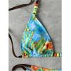 image:imageMakeMeChic Womens 2 Piece Summer Bikini Sets Graphic Beaded Triangle Halter Tie Back Beach SwimsuitMulticolor