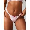 image:imageMakeMeChic Womens 2 Piece Valentines Lingerie Set Cute Heart Print Bow Knot Bra and Panty Matching SetsMulticolor
