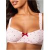 image:imageMakeMeChic Womens 2 Piece Valentines Lingerie Set Cute Heart Print Bow Knot Bra and Panty Matching SetsMulticolor