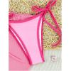 image:imageMakeMeChic Womens 3 Piece Bikini Set Halter Tie Back Triangle Swimsuit with Beach Cover Up SkirtPink