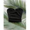 image:imageMakeMeChic Womens Bandeau Strapless Tube Top Backless Ruched Summer Sexy Cute Going Out TopsBlack