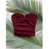 image:imageMakeMeChic Womens Bandeau Strapless Tube Top Backless Ruched Summer Sexy Cute Going Out TopsBurgundy