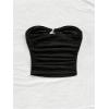 image:imageMakeMeChic Womens Bandeau Strapless Tube Top Backless Ruched Summer Sexy Cute Going Out TopsSolid Black