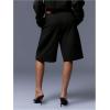 image:imageMakeMeChic Womens Bermuda Shorts Low Waist Knee Length Wide Leg Old Money ShortsBlack