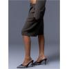 image:imageMakeMeChic Womens Bermuda Shorts Low Waist Knee Length Wide Leg Old Money ShortsBrown