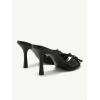 image:imageMakeMeChic Womens Bow Lace Heeled Sandals Leather Open Toe Dressy ShoesBlack