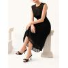 image:imageMakeMeChic Womens Bow Lace Heeled Sandals Leather Open Toe Dressy ShoesBlack