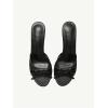 image:imageMakeMeChic Womens Bow Lace Heeled Sandals Leather Open Toe Dressy ShoesBlack