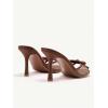 image:imageMakeMeChic Womens Bow Lace Heeled Sandals Leather Open Toe Dressy ShoesBronze