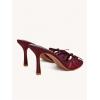 image:imageMakeMeChic Womens Bow Lace Heeled Sandals Leather Open Toe Dressy ShoesBurgundy