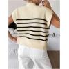 image:imageMakeMeChic Womens Bow Sweater Cute Summer Tops Plaid Short Sleeve Crew Neck Y2K Knitted PulloverApricot