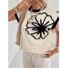 image:imageMakeMeChic Womens Bow Sweater Cute Summer Tops Plaid Short Sleeve Crew Neck Y2K Knitted PulloverApricot a