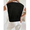 image:imageMakeMeChic Womens Bow Sweater Cute Summer Tops Plaid Short Sleeve Crew Neck Y2K Knitted PulloverBlack