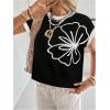 image:imageMakeMeChic Womens Bow Sweater Cute Summer Tops Plaid Short Sleeve Crew Neck Y2K Knitted PulloverBlack