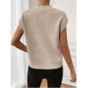 image:imageMakeMeChic Womens Bow Sweater Cute Summer Tops Plaid Short Sleeve Crew Neck Y2K Knitted PulloverKhaki