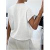 image:imageMakeMeChic Womens Bow Sweater Cute Summer Tops Plaid Short Sleeve Crew Neck Y2K Knitted PulloverWhite