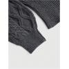 image:imageMakeMeChic Womens Cable Knit Cropped Sweaters Off The Shoulder Long Sleeve Going Out Pullovers TopGrey