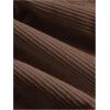image:imageMakeMeChic Womens Corduroy High Waist Skirt Metal Button Pleated A Line Flare Skater Short SkirtsBrown