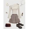 image:imageMakeMeChic Womens Corduroy High Waist Skirt Metal Button Pleated A Line Flare Skater Short SkirtsMulticolor