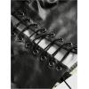 image:imageMakeMeChic Womens Cow Print PU Leather Top Lace Up Strapless Open Back Cowboy Chic Crop TopsBlack
