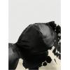 image:imageMakeMeChic Womens Cow Print PU Leather Top Lace Up Strapless Open Back Cowboy Chic Crop TopsBlack