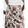 image:imageMakeMeChic Womens Cow Print Satin Maxi Skirt A Line Flared Long SkirtsBrown