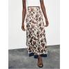 image:imageMakeMeChic Womens Cow Print Satin Maxi Skirt A Line Flared Long SkirtsBrown