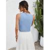 image:imageMakeMeChic Womens Cowgirl Denim Vest Western Floral Embroidery Tie Front Sleeveless Boho Tops Concert OutfitsLight Blue