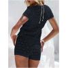 image:imageMakeMeChic Womens Crochet 2 Piece Sets Boho Tops Mini Shorts Swimsuit Coverup Beach Vacation OutfitsBlack