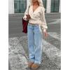 image:imageMakeMeChic Womens Cropped Sweaters Spring Wrap Sweater V Neck Tie Front Long Sleeve Knit TopsKhaki