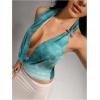 image:imageMakeMeChic Womens Deep V Cowl Neck Tops Going Out Crop Halter TopsMulticolor