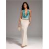 image:imageMakeMeChic Womens Deep V Cowl Neck Tops Going Out Crop Halter TopsMulticolor