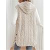 image:imageMakeMeChic Womens Fall Faux Fur Vest Outerwear Hooded Sleeveless Button Down Furry CoatApricot