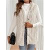 image:imageMakeMeChic Womens Fall Faux Fur Vest Outerwear Hooded Sleeveless Button Down Furry CoatApricot