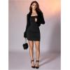 image:imageMakeMeChic Womens Faux Fur Open Front Coat Valentines Fuzzy Long Sleeve Crop Jacket OuterwearBlack